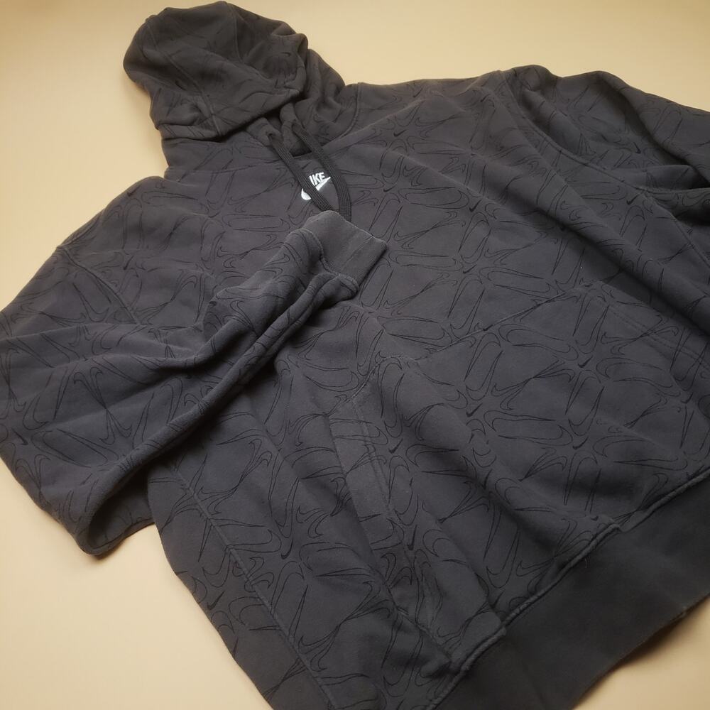 Nike Center Swoosh All Over Print Swoosh Charcoal Gray Pattern Essential Men 2XL - Picture 5 of 11